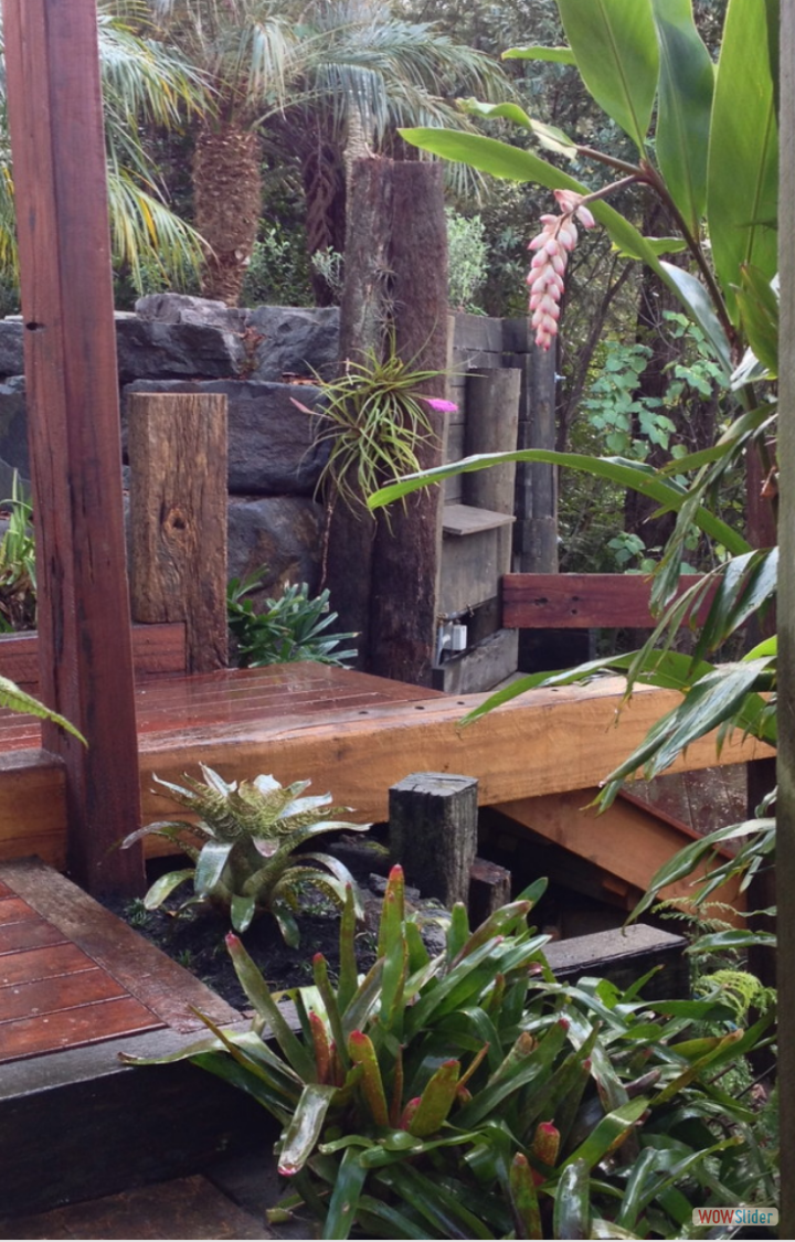 Hardwood steps and deck